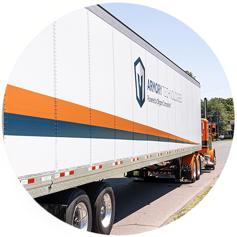 round-armorone panels a semi-trailer with armorone panels